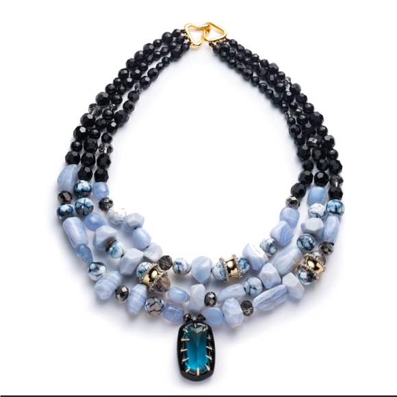 Alexis Bittar Multi Strand Stone Bib Necklace